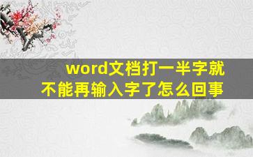 word文档打一半字就不能再输入字了怎么回事