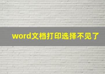 word文档打印选择不见了