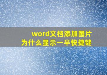 word文档添加图片为什么显示一半快捷键