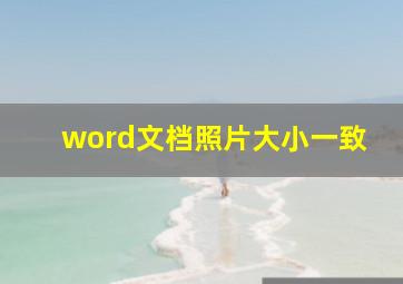 word文档照片大小一致