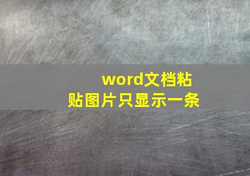 word文档粘贴图片只显示一条