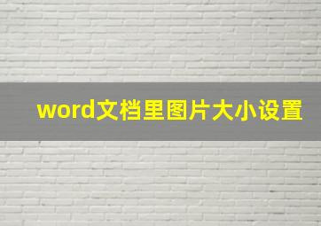 word文档里图片大小设置