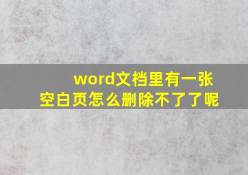 word文档里有一张空白页怎么删除不了了呢