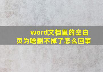 word文档里的空白页为啥删不掉了怎么回事