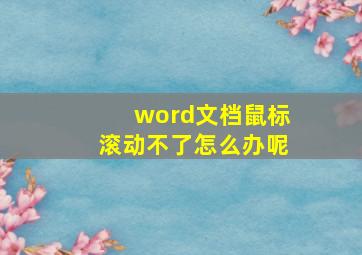 word文档鼠标滚动不了怎么办呢