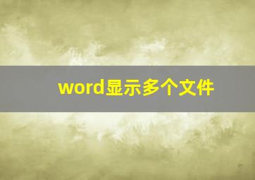 word显示多个文件