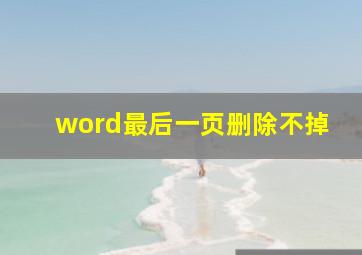 word最后一页删除不掉