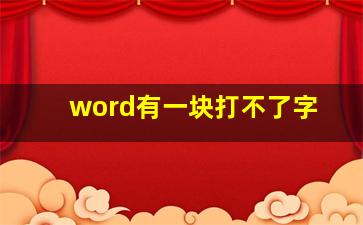 word有一块打不了字