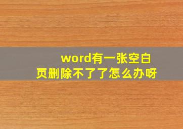 word有一张空白页删除不了了怎么办呀