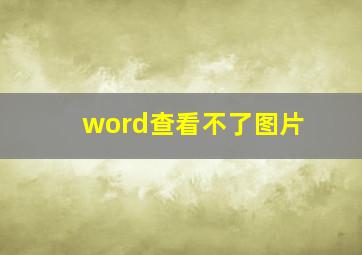 word查看不了图片