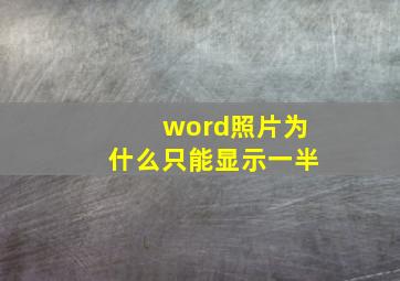 word照片为什么只能显示一半