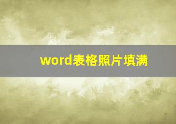 word表格照片填满