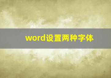 word设置两种字体