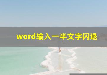 word输入一半文字闪退