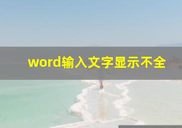 word输入文字显示不全