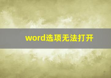 word选项无法打开