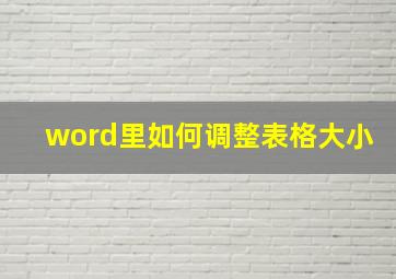 word里如何调整表格大小