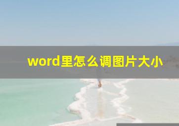 word里怎么调图片大小