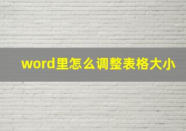 word里怎么调整表格大小