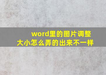 word里的图片调整大小怎么弄的出来不一样