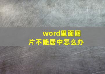 word里面图片不能居中怎么办