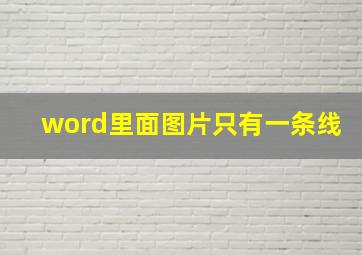 word里面图片只有一条线