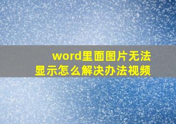 word里面图片无法显示怎么解决办法视频