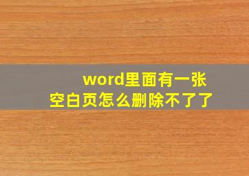 word里面有一张空白页怎么删除不了了