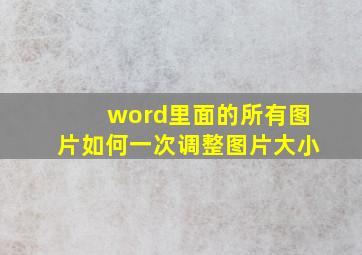 word里面的所有图片如何一次调整图片大小