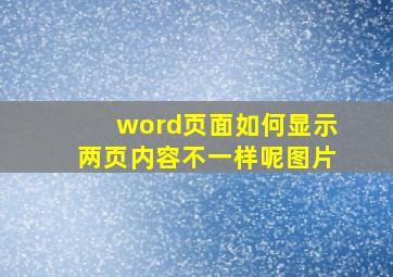 word页面如何显示两页内容不一样呢图片