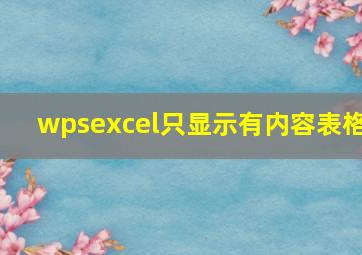 wpsexcel只显示有内容表格