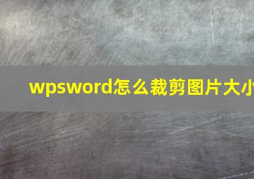 wpsword怎么裁剪图片大小