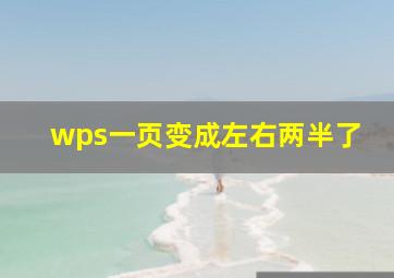 wps一页变成左右两半了