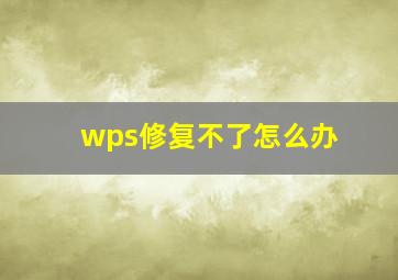 wps修复不了怎么办