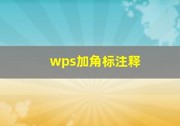 wps加角标注释