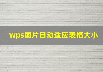 wps图片自动适应表格大小