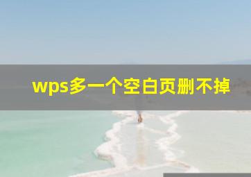 wps多一个空白页删不掉