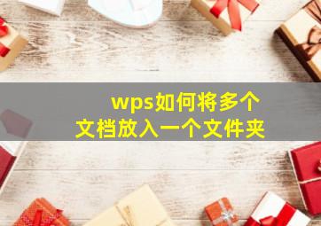 wps如何将多个文档放入一个文件夹