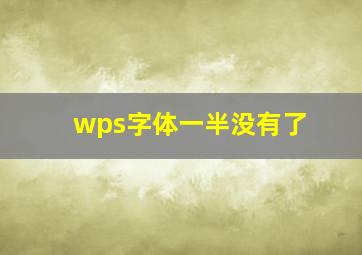 wps字体一半没有了