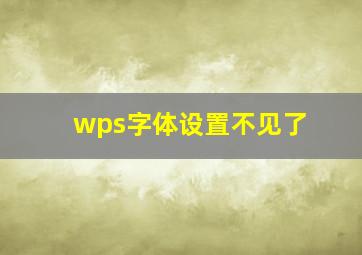 wps字体设置不见了