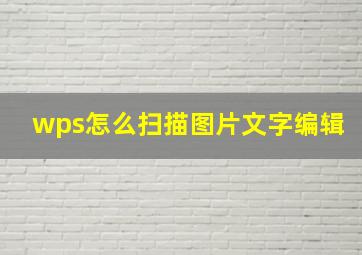 wps怎么扫描图片文字编辑