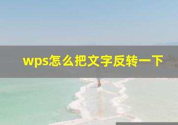 wps怎么把文字反转一下