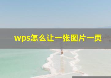 wps怎么让一张图片一页