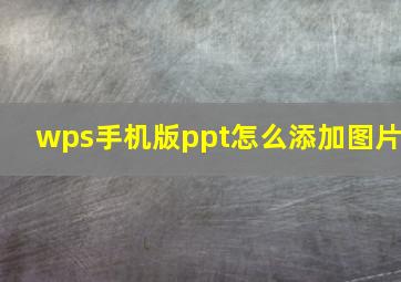 wps手机版ppt怎么添加图片