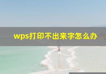 wps打印不出来字怎么办