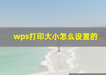 wps打印大小怎么设置的