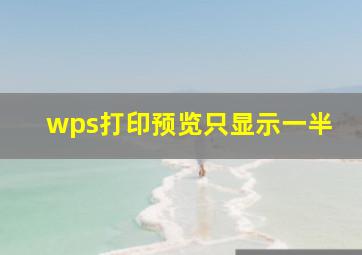 wps打印预览只显示一半