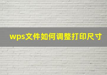 wps文件如何调整打印尺寸