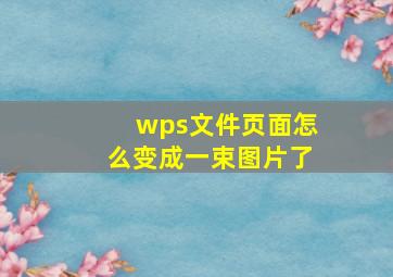 wps文件页面怎么变成一束图片了