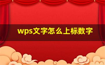 wps文字怎么上标数字